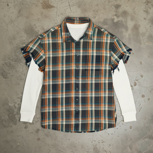 Camicie in Flanella di Alta Qualità <span class=keywords><strong>con</strong></span> Stampa Personalizzata del Marchio, Tessuto Waffle, Maniche Lunghe Doppie per Uomo - Product Image 1