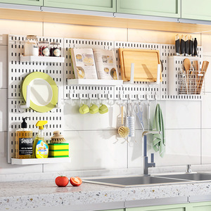 No Punching Craft Room Storage <span class=keywords><strong>Pegboard</strong></span> Ledges Organizador Peg Boards para paredes con estante y ganchos - Product Image 2