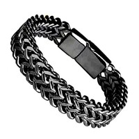 Bracelet double chaîne en acier inoxydable pour femme ZY05412, style tendance tressé, bijoux hip-hop et rock pour soirée