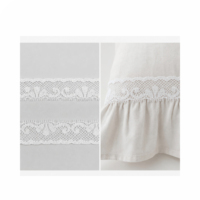 Bordure en dentelle de nylon à motif floral fin non extensible de 1,7 cm pour la bordure des vêtements