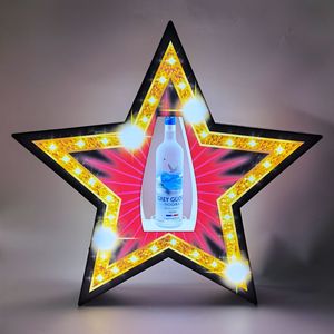 Tùy chỉnh Acrylic hình dạng ngôi sao VIP chai kệ trưng bày rượu vang đứng LED Champagne chai thuyết trình cho hộp đêm chai glorifier - Product Image 3