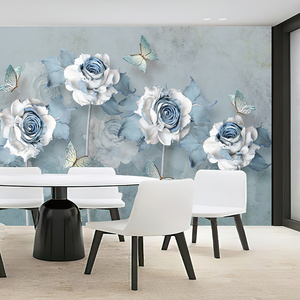 Toile murale de <span class=keywords><strong>style</strong></span> peinture à l'huile personnalisée, paysage naturel (montagnes et forêts), <span class=keywords><strong>papier</strong></span> <span class=keywords><strong>peint</strong></span> mural - Product Image 1