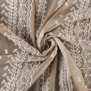 Mode africaine Offre Spéciale coton/poly Floral maille broderie français dentelle tissu pour robe de mariée