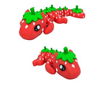 Adorno Animal Hecho a Mano por Artista, Dragón Fresa Impreso en 3D, para Actividades Científicas, Regalo, Animales, Dinosaurios - Product Image 1