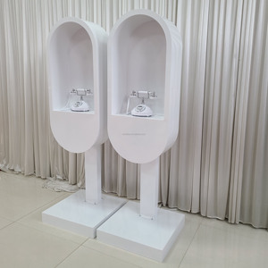 Cabina Telefónica con Luz LED para Libro de Visitas de Audio para Bodas, Cabina Telefónica Beige, Soporte para Libro de Visitas de Audio - Product Image 4