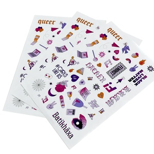 Feuilles d'autocollants transparents découpés à la forme, personnalisés, imperméables, mignons, en <span class=keywords><strong>vinyle</strong></span>, avec logo, autocollants adhésifs - Product Image 6