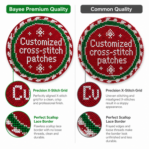 Patchs brodés personnalisés à effet décoratif exceptionnel, en gros, badges ronds avec slogan couronne de Noël pour sacs et chapeaux - Product Image 2