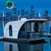 Maison flottante de luxe, bateau ponton, maison capsule spatiale pour usage scolaire et hospitalier, écologique, installation et démontage rapides
