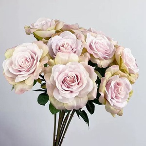 Rose de jardin artificielle à tête unique, qualité commerciale pour arrangement de vase d'hôtel de luxe, rose de jardin australienne moderne - Product Image 1