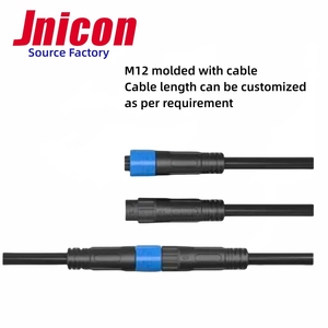 Jnicon M12 3pin IP67 đánh giá 7A không thấm nước hàng không cắm ổ cắm cáp thiết bị công nghiệp Nam Nữ LED nhà máy ánh sáng kết nối - Product Image 5