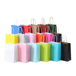 Sacs cadeaux biodégradables en papier kraft personnalisés avec poignée, sacs en papier imprimés pour vêtements, chaussures, aliments, emballages à emporter - Product Image 1