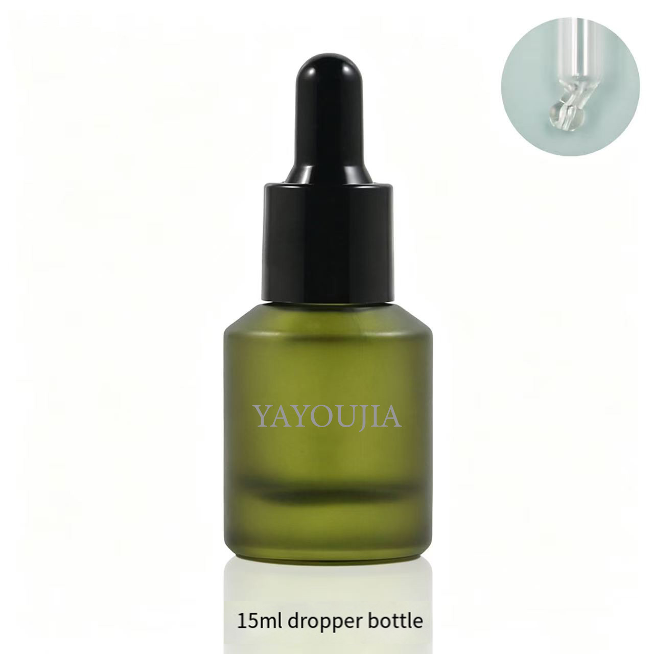 Olive-colored frosted bottle body