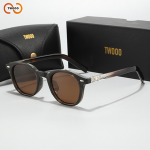 TWOOO T1787 Lunettes de soleil polarisées rondes personnalisées avec logo, tendance rétro polyvalente, vente en gros d'usine - Product Image 1