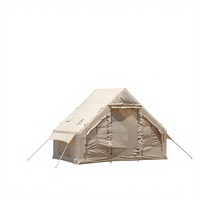 Tente de camping gonflable familiale 6-8 personnes en tissu Oxford/coton, 2 chambres, 1 salon, résistante aux UV, imperméable, quatre saisons