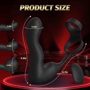 Anillo Vibrador con Control Remoto y Vibrador Anal Inflable de 10 Velocidades para Juguetes Sexuales para Hombres - Product Image 3