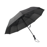 Parapluie automatique de soleil noir avec logo, parapluie de golf extérieur portable bon marché, parapluie pliant personnalisé pour la pluie