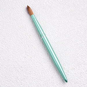 Moda verde diamante metallo manico personalizzato crimpato Nail Art pennelli 100% Kolinsky acrilico Nail Brush all'ingrosso #8 #10 #12 #14 #16 - Product Image 2