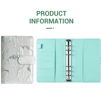 Carnet à feuilles mobiles A6 avec couverture en tissu motif floral macaron, classeur économique, logo personnalisable, plusieurs couleurs, organisateur/agenda pour