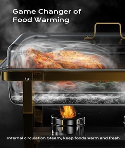 Juego de Recipientes Térmicos para Alimentos de Acero Inoxidable de Primera Calidad, Calentamiento con Alcohol, Capacidad de 9L, Eficiencia Energética A++, para Hoteles Comerciales - Product Image 2