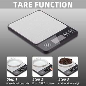 Thông Minh 10kg kỹ thuật số điện tử nhà bếp thực phẩm quy mô cao chính xác thép không gỉ LCD grameras Máy pin Powered - Product Image 5