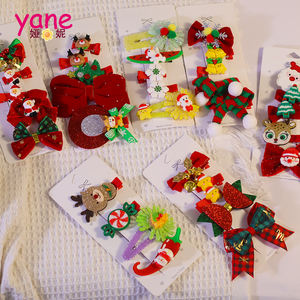 ชุดกิ๊บติดผมคริสต์มาส5ซม. ทำจากผ้าโบว์โลหะรูปดอกไม้สวยงามออกแบบได้ตามต้องการสำหรับชุดเทศกาล - Product Image 2