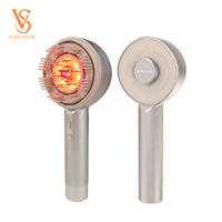 Peigne massant électrique 4 en 1 pour le cuir chevelu avec lumière rouge et applicateur d'huile capillaire, rechargeable, IPX7, brosse de massage pour la croissance des cheveux