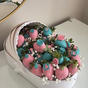 Caja de Regalo Rígida de Cartón con Diseño de Chocolate y Fresa, Cesta para Bebés, para Empacar Alimentos, con Laminado Mate para Sushi y Gelatina - Product Image 5