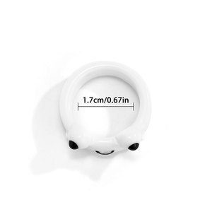 Cincin Jari Tebal Ins Trendi 3D Hewan Akrilik Warna-warni Plastik Katak Lucu Cincin Resin Chunky Wanita Modis - Product Image 6