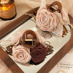 Français Rétro Séché Rose Fleur Maillard Grand Requin Griffe Filles Chapeaux Accessoires De Cheveux - Product Image 2