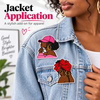 Patchs brodés personnalisés pour femmes afro-américaines, appliques en tissu à thermocoller pour vêtements et vestes