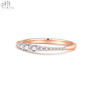 Anillo de Diseño Exclusivo, Joyería Fina, Oro Rosa Sólido de 18K, Anillo de Diamantes Naturales Reales, Conjunto de Joyería, Anillo Apilable para Mujer - Product Image 2