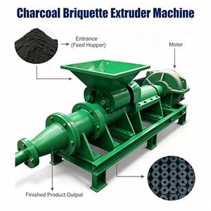 Runxiang <b>BBQ</b> Coal/Charcoal dust power Screw press Briquette Pellet Machine Manufacturers - Product Image 1