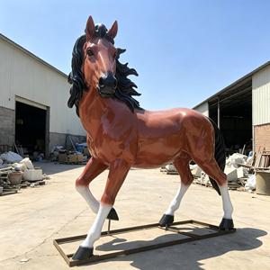 Scultura di Cavallo a Grandezza Naturale in FRP, Statua Realistica di Animale in Fibra di Vetro per Esterni, Giardino, Parco, Fattoria, Ranch, Decorazione Dipinta a Mano Personalizzabile - Product Image 5