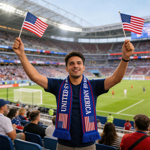 Sciarpa da tifoso 2026 USA-Canada-Messico con nappe Chelsea/SL <span class=keywords><strong>Benfica</strong></span>, larghezza 14 cm, bandiera decorativa da campo - Product Image 2