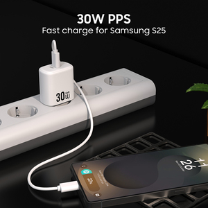 <span class=keywords><strong>Chargeur</strong></span> super rapide 30W USB C Gan, adaptateur portable pour iPhone <span class=keywords><strong>Samsung</strong></span>, <span class=keywords><strong>chargeur</strong></span> mural PD, <span class=keywords><strong>chargeur</strong></span> Gan PPS - Product Image 4