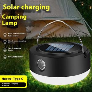 Lanterna da Campeggio LED Solare Multifunzione, Power Bank Ricaricabile, Gancio Nascosto, Impermeabile, Regolabile per la Pesca, 50000 Ore <span class=keywords><strong>di</strong></span> Autonomia - Product Image 1
