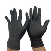 Gants en nitrile de cuisine en gros boîte de 100 pièces, gants en nitrile jetables d'examen bleu noir de 9 pouces sans puissance