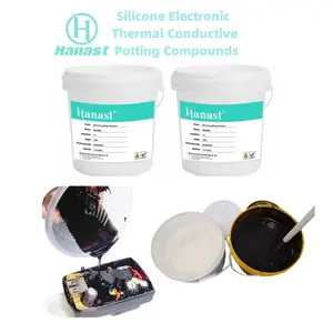 Two-component thermally conductive self-leveling black gray white 0.8~3.0W/mk silicone AB glue electronic sealing potting glue