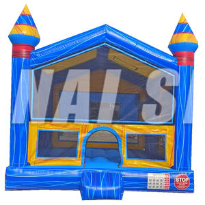 Castillo inflable azul clásico, brincolín espacial comercial, castillo inflable para fiestas de cumpleaños de niños en venta - Product Image 4