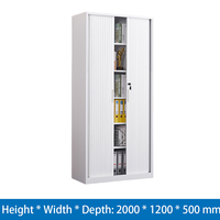 Armoire de rangement en acier pour bureau commercial, moderne, avec porte à volet roulant, gain de place, verrouillable, en métal