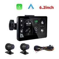 Layar Tampilan Digital Kecil untuk Sepeda Motor 6.2 Inci 1000NIT Ultra Terang Layar Wireless Moto Carplay dengan DVR Kamera Ganda