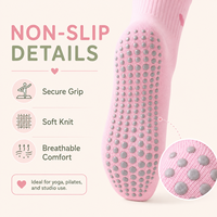 Chaussettes de fitness mi-mollet antidérapantes pour femme, personnalisées, légères et respirantes, pour le yoga et les activités de gym en intérieur