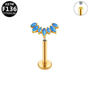 <span class=keywords><strong>Piercing</strong></span> Labret de <span class=keywords><strong>Titanio</strong></span> G23 con Ópalo Auténtico y Rosca Interna, <span class=keywords><strong>Piercing</strong></span> de Oreja de <span class=keywords><strong>Titanio</strong></span> <span class=keywords><strong>Puro</strong></span> con Rosca Interna - Product Image 1