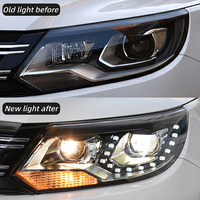 VW pour Tiguan 2013-2016 Phares LED DRL HID Bi Xenon Angel Eye 12V Nouveau Style de Voiture