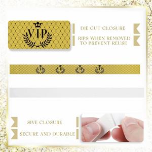 Bracelet en papier Tyvek personnalisé en usine, réglable, étanche, pour festival, événement, fête, bracelet doré à clip, bracelet VIP - Product Image 4