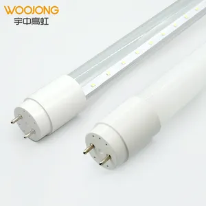 WOOJONG中国工厂供应商T8发光二极管灯管玻璃 + 塑料灯10W/15W/20W