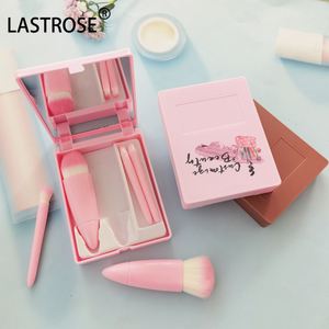 Set de Brochas de Maquillaje con Logotipo Personalizado y Estuche con Espejo, Brochas Cosméticas de Viaje al por Mayor, Kit de Brochas para Polvo y Sombra de Ojos - Product Image 2