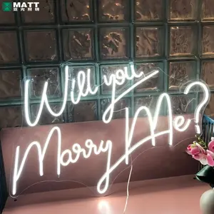 MATT factory dropshipping LED sign for marriage proposal party will you marry me neon sign