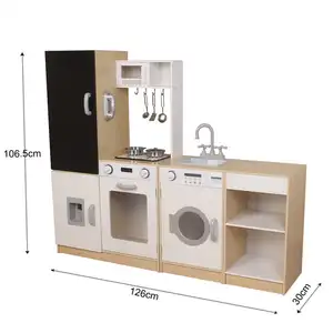 新しい到着ふり木製キッチンおもちゃセットシミュレーションウォーターディスペンサー電話遊び道具卸売用