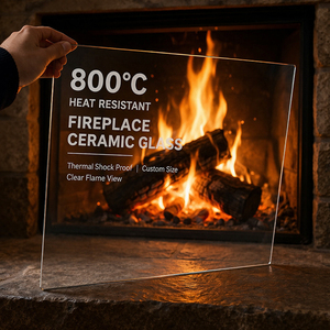 Verre céramique <span class=keywords><strong>pour</strong></span> cheminée 800 ° Panneau résistant à la chaleur <span class=keywords><strong>pour</strong></span> poêle à <span class=keywords><strong>bois</strong></span>, verre céramique transparent, verre de sécurité découpé <span class=keywords><strong>sur</strong></span> <span class=keywords><strong>mesure</strong></span> - Product Image 1